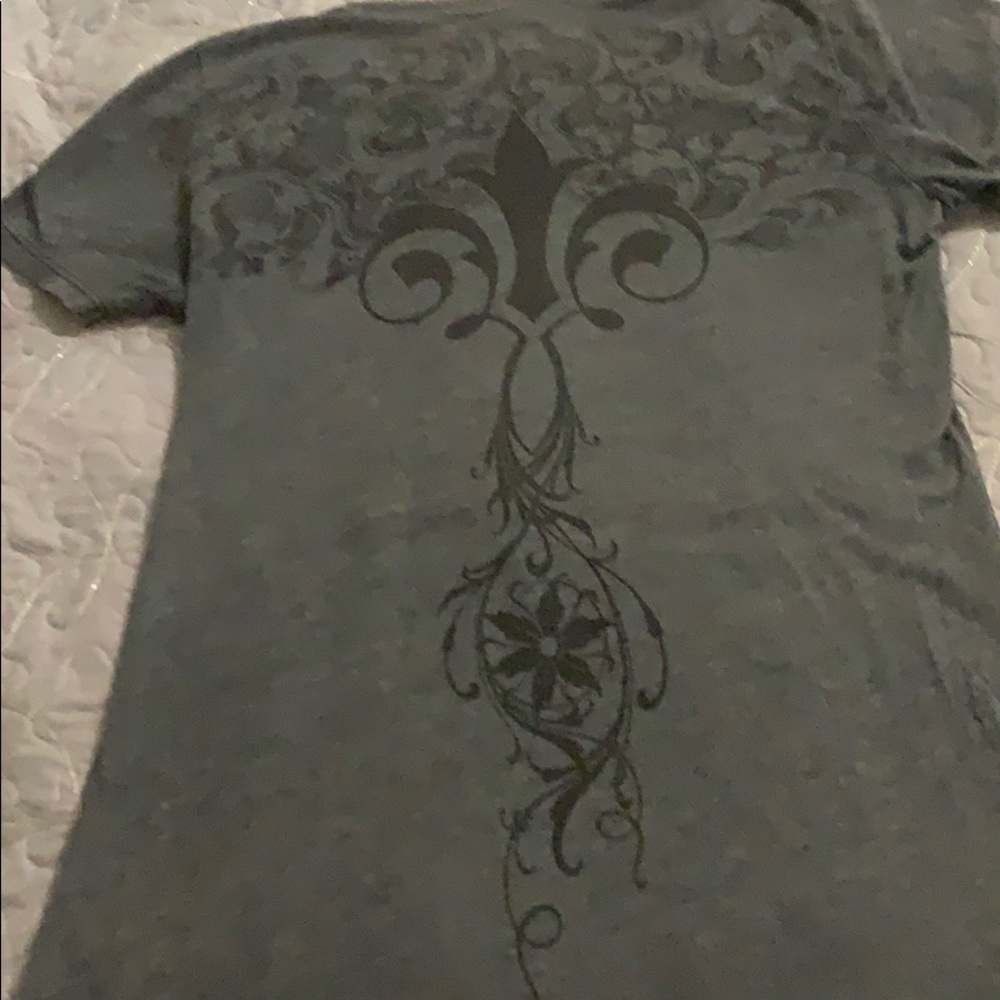 Ladies sz Large BKE Top Grey V Neck Soft Shirt - Picture 3 of 4